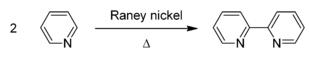 2,2'-Bipyridine can be prepared by the dehydrogenation of pyridine using Raney nickel